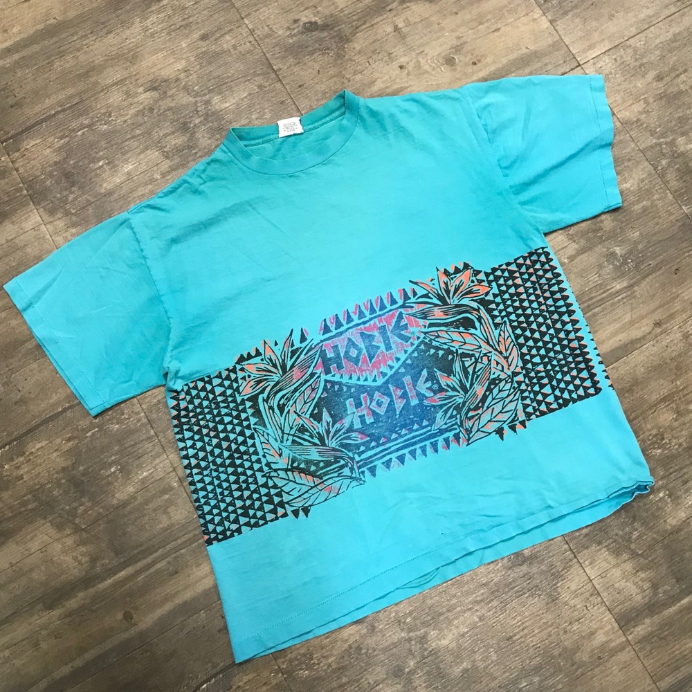 Distressed Vintage Hobie Tshirt Men XL Wrap Around Print USA Made‎ Single Stitch